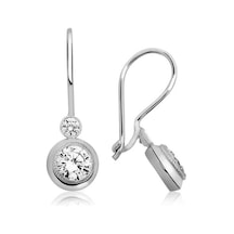 925 Ayar Gümüş Sallantılı Tek Taş Küpe