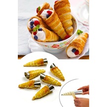 6'Lı Lüx Çelik Korneo Kalıbı Milföy Kalıbı Kek Pasta Sunum Kalıp N11.356