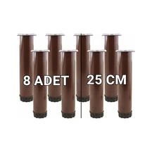 Hobbit Ayarlanabilir Mobilya Kanepe Koltuk Metal Destek Yükseltici Ayağı Ayakları 25 Cm 8 Adet Kahverengi Kahverengi