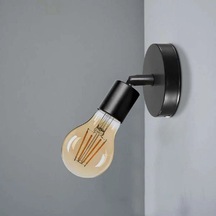 Riolight Modern1 1xe27 Duylu Siyah Mafsallı Hareketli Başlık Metal Duvar Aplik Siyah
