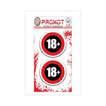 Damla Logo Sticker 18+ Tasarım Kabartmalı 5x5cm 02 Nötr
