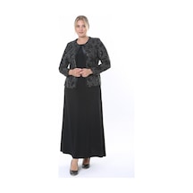 Ladies First Büyük Beden 3805 Siyah Ceket+elbise Takım 001