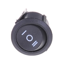 Alkatronik-Yuvarlak 3 Pin Anahtar Rocker Switch Mini Buton Siyah 3 Durumlu