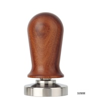 Sağlıklı Paslanmaz Çelik Tabanlı, Ergonomik Ahşap Saplı Espresso Presi - 51mm/53mm/58mm Kahverengi Kahverengi