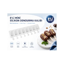8'li Mini Silikon Dondurma Kalıbı Beyaz