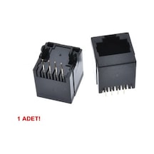 Devremarkt 8p8c Plastik Dikey Tip Rj45 Soket Ethernet Bağlantı Soketi 8 Pin Pcb Montaj 180 Derece Dıp 1 Port