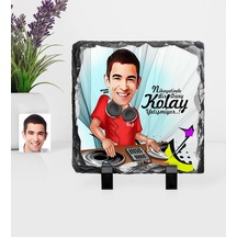 Kişiye Özel Bay Dj Karikatürlü Dekoratif Doğal Taş - 1
