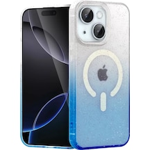 Newface Apple İphone 15 Plus Pummel Shiny Magsafe Kapak - Mavi