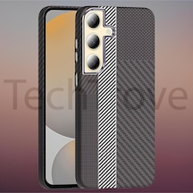 Samsung Uyumlu Galaxy S24 Plus Kılıf Magsafe Şarj Özellikli Karbon Fiber Görünümlü Yüksek Kalite Kapak