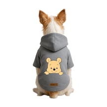 Baskılı İçi Polarlı Köpek Ve Kedi Kıyafeti & Elbisesi - Gri Renk Kapüşonlu Hoodie B693e, Xl