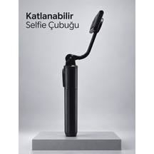 Tek Uzaktan Fotoğraf Çekimi İçin Döndürülebilir Telefon Tutuculu Selfie Çubuğu Najmaddin