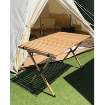Campout Katlanır Ahşap Masa Çok Renkli
