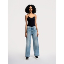 LOFT Wide Leg Regular Fit Kadın Pantolon Lf2036260 Q1.v1 Denim