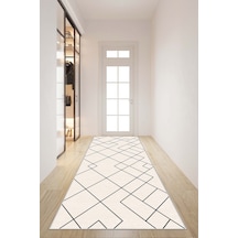 West Home Makinede Yıkanabilir Kaymaz Taban Leke Tutmaz Modern Kesme Yolluk Mutfak Yolluk Halı Yolluk Wh 533 Beige Yolluk