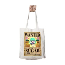 Art Hediye Wanted Sugar Anime İki Tarafı Kalıcı Baskılı Yıkanabilir Okul Plaj Omuz Bez Çantası Çok Renkli