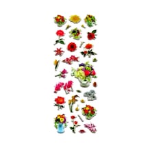 Sticker Kabartmalı Stiker Defter, Planlayıcı Etiket - Jf1221 16x7 Cm- Çiçek Buket