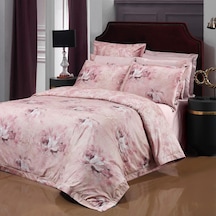 Sarev Freza Saten Nevresim Takımı Çift Kişilik , .pembe Pembe