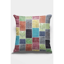Çok Renkli Patchwork Çift Taraflı Kırlent Kılıfı Krl288n11