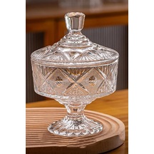 Vintage Kristal Cam Şekerlik Lokumluk 450 Ml