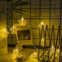 Dekor Düğün Işıkları Pilli Kar Tanesi Mandal Led Işık Gün Işığı Led Işık Snowflake Clips String Led Gün Işığı