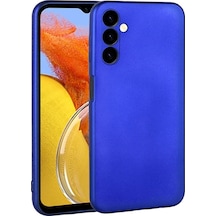 Noktaks - Samsung Galaxy Uyumlu M14 - Kılıf Mat Renkli Esnek Premier Silikon Kapak - Saks Mavi
