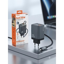 Linkage Gan 65w Hızlı Şarj Aleti Usb-c Ve Usb-a Çıkışlı Lkc-56