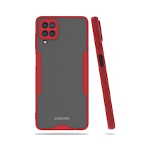 Samsung Galaxy  Uyumlu,  A22 Kılıf Platin Silikon - Kırmızı