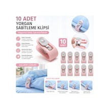 3b Trend 10 Adet Yorgan Sabitleme Klipsi Nevresim Yorgan Kaydırmaz Battaniye Çarşaf Sabitleyici Pembe