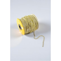 Gold Kasa Ss12 3 Mm Kristal Taşlı Şerit Zincir 4 Metre