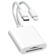 Type C Lightning Kart Okuyucu Micro Sd Tf Hafıza Kart Adaptörü Çevirici Çoklayıcı Sdhc
