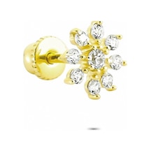 Glorria Altın Çiçek Helix Piercing (540178406) Sarı