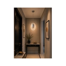 Viola Modern Tasarım Krom 3 Renk Sarı Günışığı Ve Beyaz - Ledli Banyo - Mutfak - Salon Ledli Sarkıt Gümüş