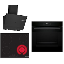 Bosch HJG852YB0T - PKF631FP2E - DWK67PJ60T Elektrikli Ocaklı Siyah 3 Lü Ankastre Set 667