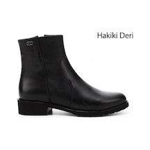 Gönderi(R) Gönderi R Siyah Floter Fermuarlı Kauçuk Taban Hakiki Deri Bot Siyah Floter