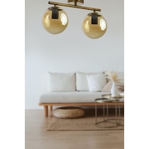 Nika Modern Salon - Mutfak - Yatak Odası Eskitme Bal Cam Modern 2 Li Avize Diğer