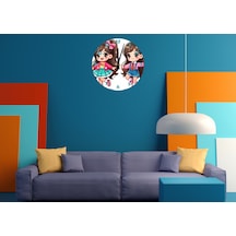 Ti-play Çılgın Prensesler 30x30cm Akrilik Dekoratif Modern Duvar Saati ÇOk Renkli