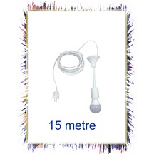 Seyyar Kablolu Fişli Aydınlatma Lambası 15 Metre
