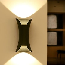 10 Watt Gün Işığı Ledli Otel, Kafe, Bar, Bahçe, Balkon, Teras, Villa Apliği, Modern Ve Şık Armatür Siyah