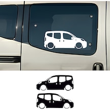 2 Adet Doblo Fiorino Nemo Basık Oto Sticker - Kelebek Cam Sticker 25x11 Cm