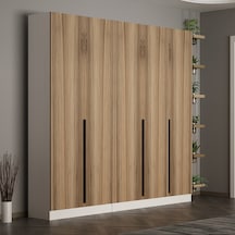 Minar Kale 210 Cm 5 Kapaklı 3b Raf Portmanto Beyaz Dore Plus