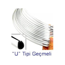 2 Metre U Tipi Krom Nikelaj Elkamet Şerit, 7 Mm, Kendinden Yapışkanlı