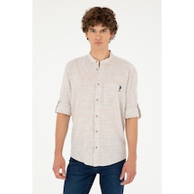 U.s. Polo Assn. Erkek Taş Gömlek Desenli 50288663-vr049 Taş