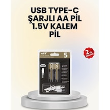 Usb Type-c İle Hızlı Şarj Edilebilen Aa Lityum Pil