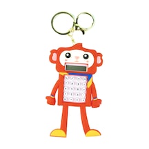 Hesap Makinesi Robot Mini Anahtarlıklı Labirent Oyunlu Kırmızı