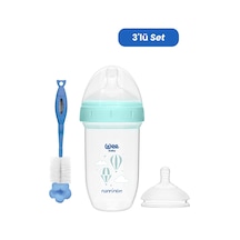 Wee Baby Nanninom Antikolik Geniş Ağızlı Biberon 250 Ml No:2 Biberon Emziği ve Temizleme Seti