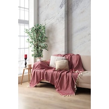 Miracolo Home Bordo Pamuklu Dekoratif Koltuk Örtüsü 170x230 Boyutlu Optimal Kaymaz Tasarım