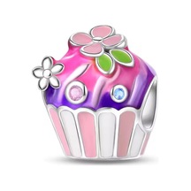 Renkli Kapkek Charm Gümüş