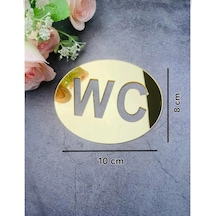 Wc Tabelası Aynalı Pleksi Altın Renk Gold Renk 10 Cm X 8 Cm