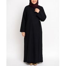 Bilenler %100 Pamuk Müslin Namaz Elbisesi Yandan Bağlamalı -terletmeyen Rahat Kumaş, 36-48 Beden, İbadet Kıyafeti Siyah