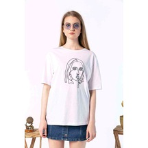 Kadın Oversize Silhouette Baskılı Tshirt (534304794)